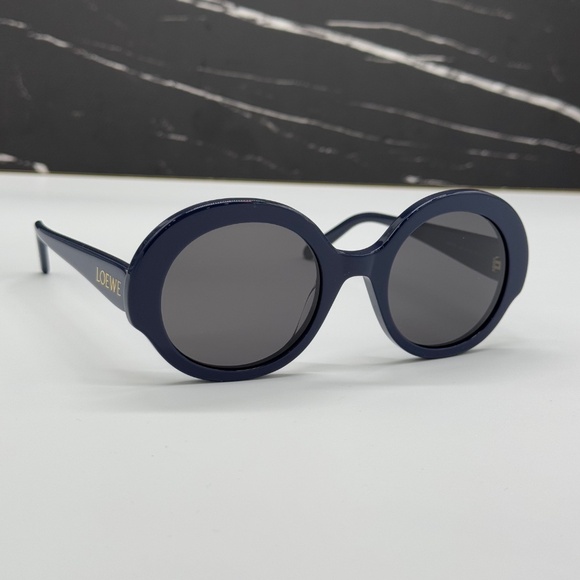 NEW LOEWE ROUND SUNGLASSES LW40135I 90A BLUE GREY LOEWE WOMEN EYEWEAR - Picture 3 of 10